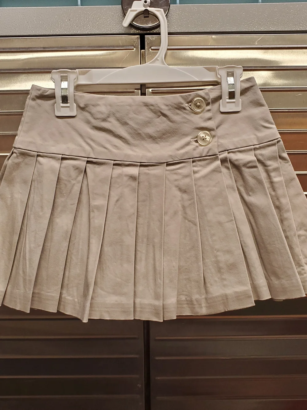 School Uniform Ralph Lauren Pleated Mini Skirt in Khaki